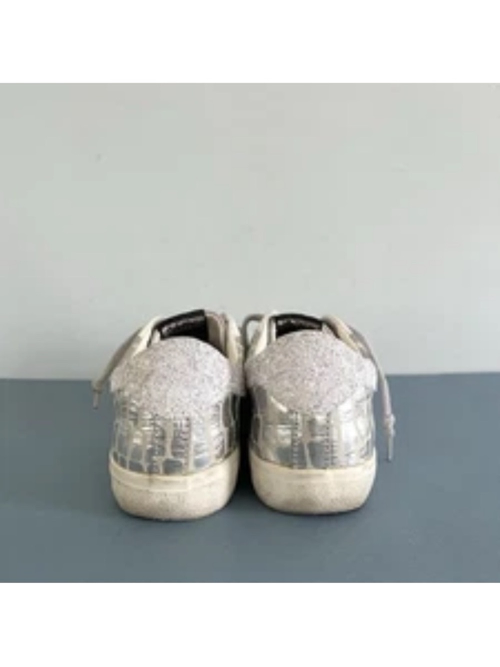 Vintage Havana Ingrid Low Top Sneakers Wild Croc Silver Metallic Fashion Size 8 - Picture 6 of 9